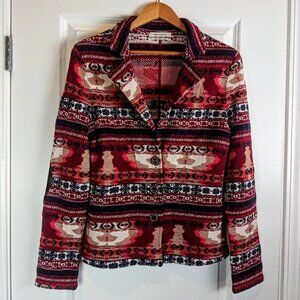 Aldo Martins Lamb Leather Elbow Patch Knit Jacket